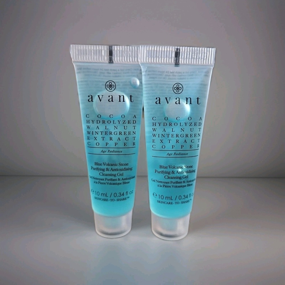 (2) AVANT Blue Volcanic Stone Purifying & Antioxidising Cleansing Gel .34oz